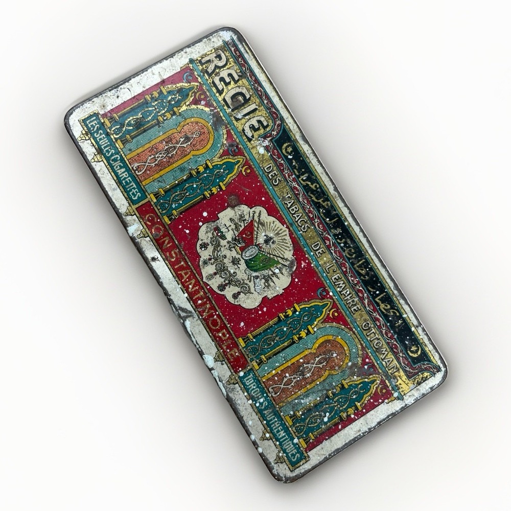 c1900's REGIE DES TABACS CONSTANTINOPLE Tin De L'Empire Ottoman advertising tin